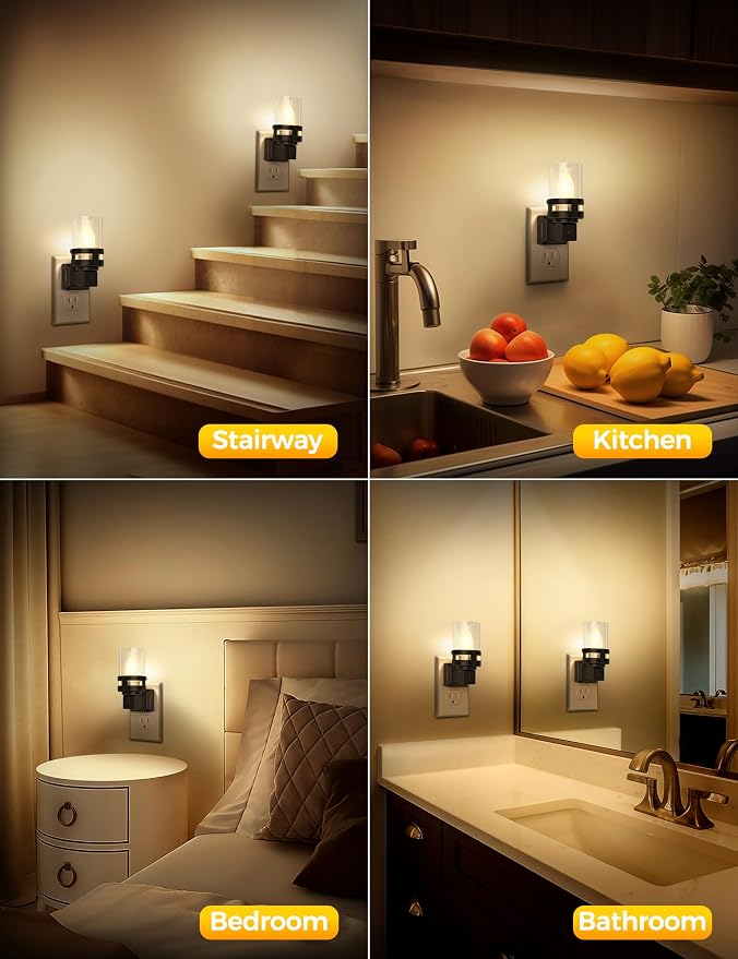 Briignite Candle Night Light Plug in, Vintage Night Lights Plug into Wall - Image 7