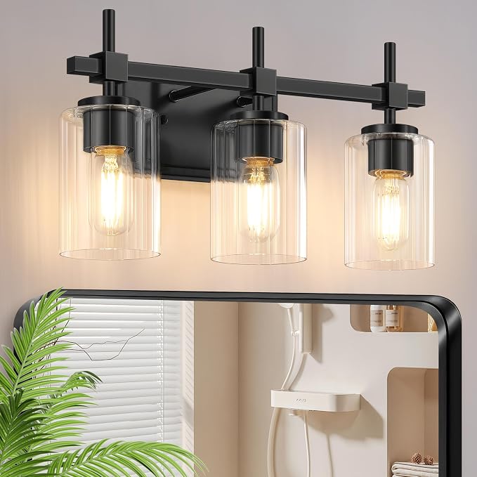 Asnxcju 3-Light Matte Black Vanity Light by ASNXCJU