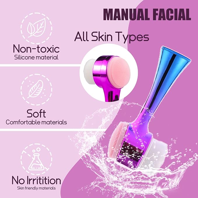 Facial Cleansing Brush 2 in 1Double-Sided Facial Cleaning Brush - Image 5