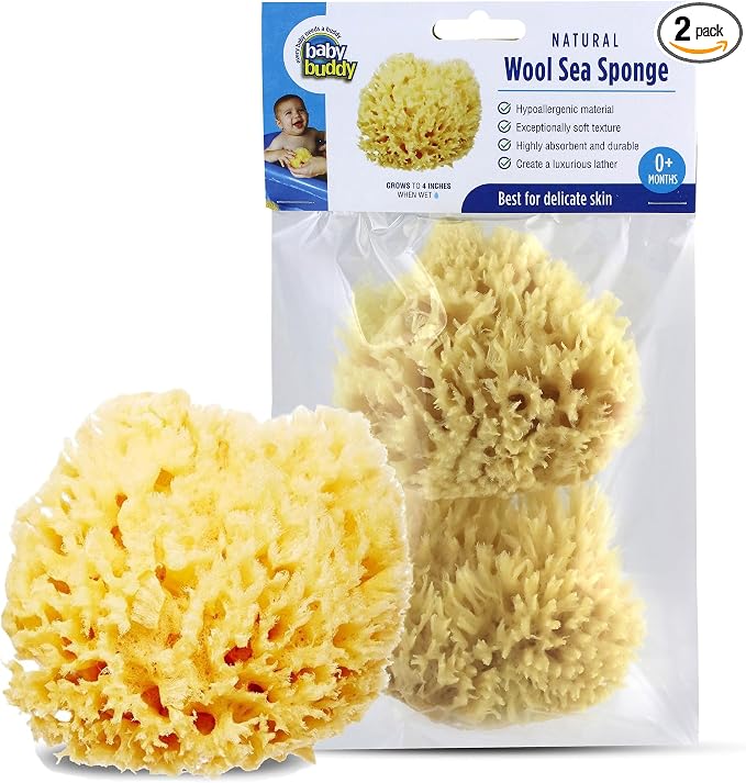 Baby Buddy Absorbent Natural Bath Sponge, Ultra Soft Premium Sea Wool Sponge by BabyBuddy