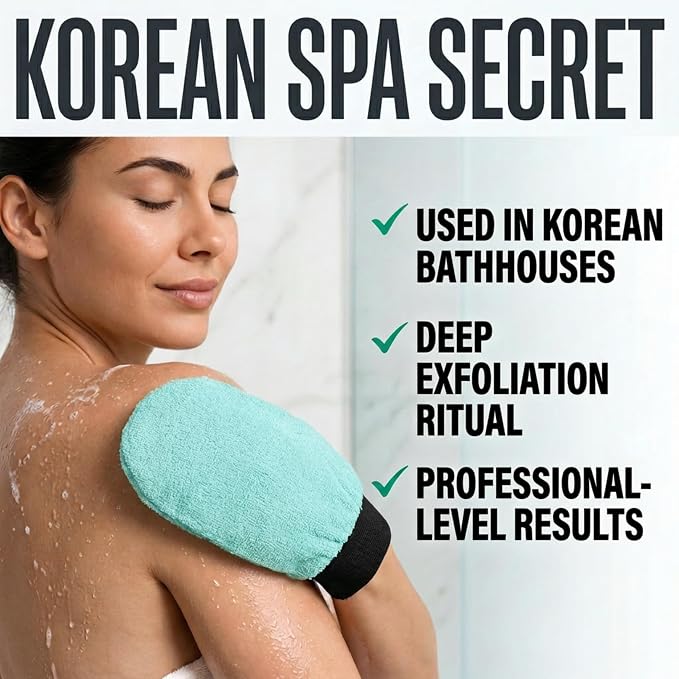 Korean Exfoliating Glove for Shower – Deep Body Scrubber & Face Exfoliator – - Image 6