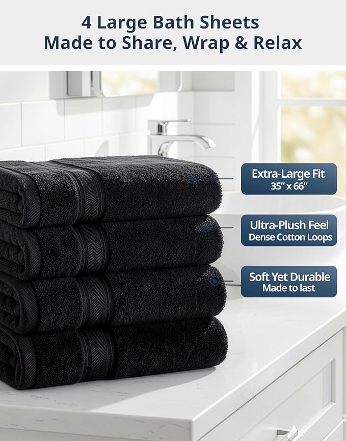 LANE LINEN 100% Cotton Bath Sheets - Image 4