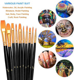BOSOBO Paint Brushes Set, 10 Pieces Round Pointed Tip Paintbrushes Nylon Hair - Image 5