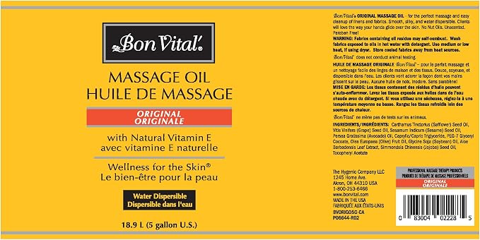 Bon Vital' Original Massage Oil, 5 Gallon Unscented Professional Massage Oil - Image 2