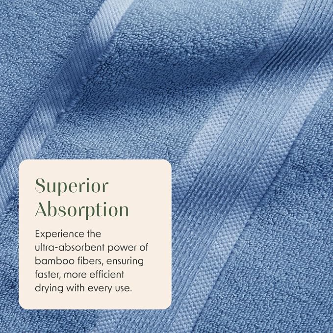 Springtree Home Luxury Bamboo Rayon Bath Towel Set of 4 | 35% Bamboo Rayon - Image 5