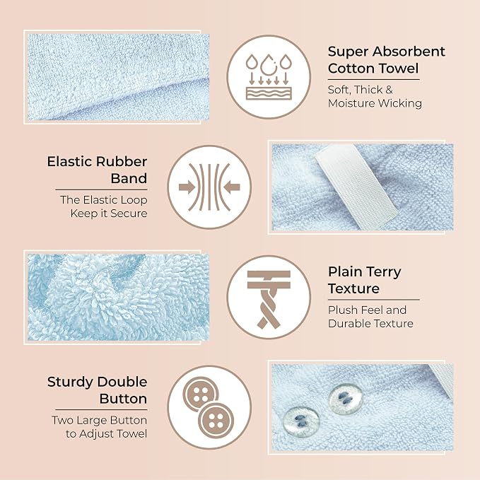 Lili&James 100% Cotton Hair Towel Wrap - Image 5