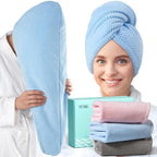 YFONG 3 Pack Large Microfiber Hair Towel Wrap, Thick Hair, Super Absorbent Hair by YFONG