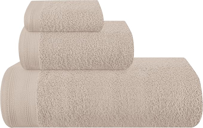 Ultra Soft 3 Pack Cotton Towel Set, Contains a Bath Towels 28x55 inch, a Hand by Unknown