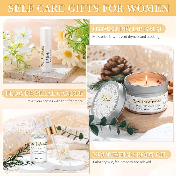Self Care Gifts for Women Relaxation Spa Gift for Women Luxury Relaxing Spa Kit - Image 5