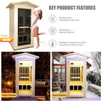 OUTEXER Outdoor Sauna Wooden Far Infrared Saunas Spa 1550W Low-EMF Dry Sauna - Image 3