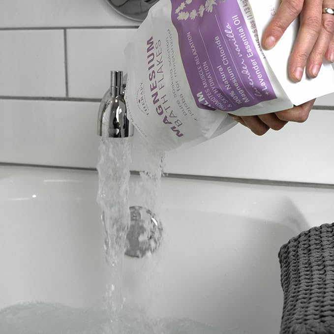 Village Naturals Therapy Calm Magnesium Bath Flakes, Lavender Vanilla Scent - Image 5