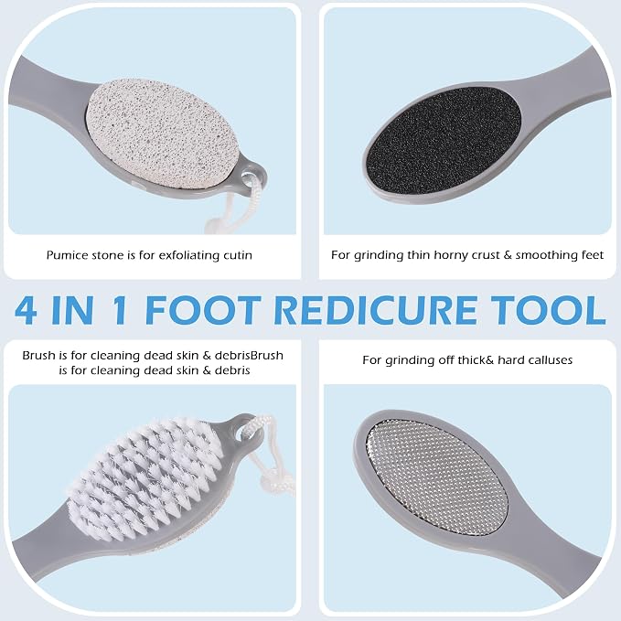 2 Pcs 4 in 1 Foot Brush for Use in Shower - Image 3