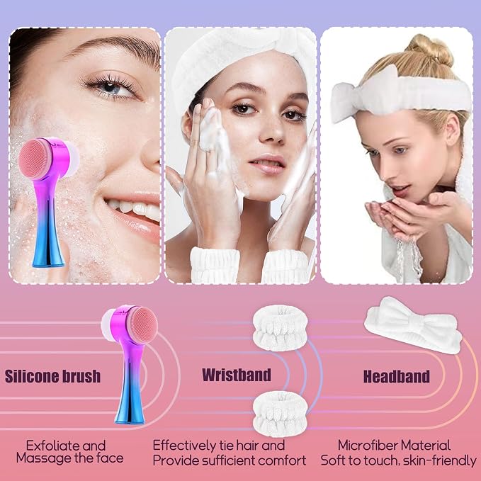 Facial Cleansing Brush 2 in 1Double-Sided Facial Cleaning Brush - Image 3
