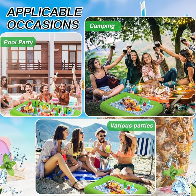 Leitee 4 Pcs Inflatable Ice Serving Bars Buffet Serving Tray Drink Cooler - Image 4