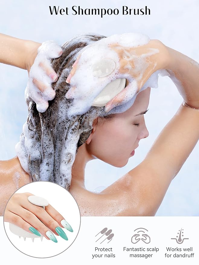 HEETA Scalp Massager Hair Growth, Soft Silicone Scalp Scrubber Shampoo Brush - Image 3