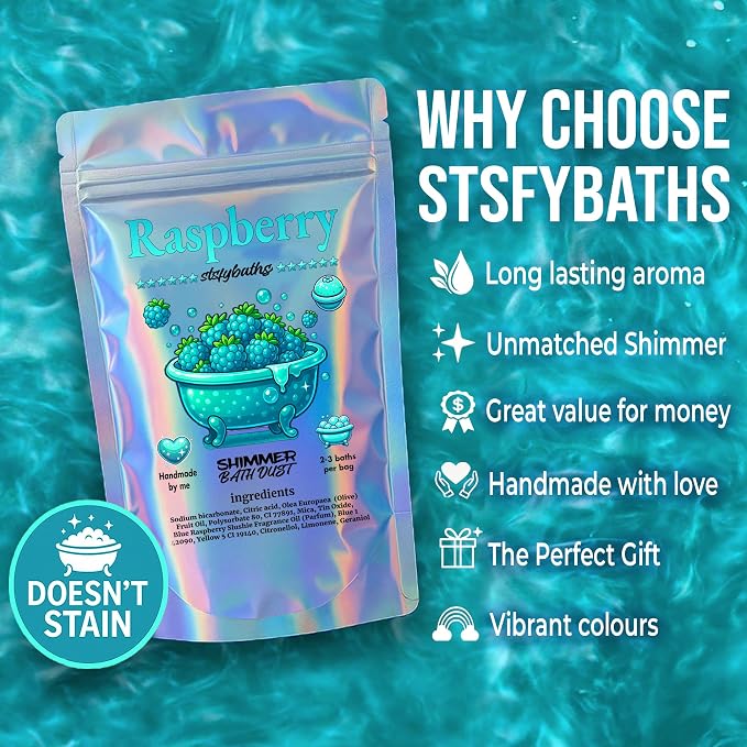 Raspberry Shimmer Bath Bomb in A Bag - Image 5
