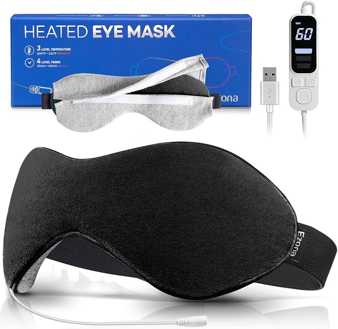 Ezona Heated Eye Mask, Warm Eye Compress Mask by EzonaHomeandSports