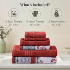 Modern Threads Floral Trail 6-Piece 100% Cotton Towel Set – Reversible Yarn - Image 3