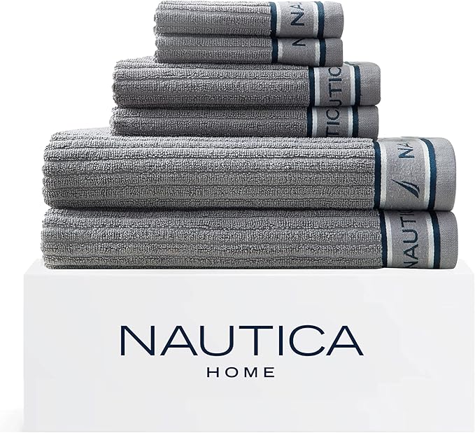 Nautica - Bath Towels, 100% Soft & Absorbent Fluffy Cotton, Highly Absorbent & by Nautica