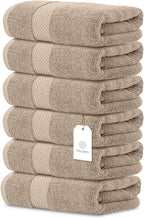 White Classic Luxury Taupe Hand Towels - Image 2