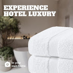 Wealuxe White Bath Towels Set of 4 — 27 x 54 Inch, 100% Ring Spun Cotton 650GSM - Image 7