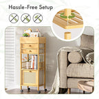 Amazer Bamboo Makeup Organizer Cart - Image 5
