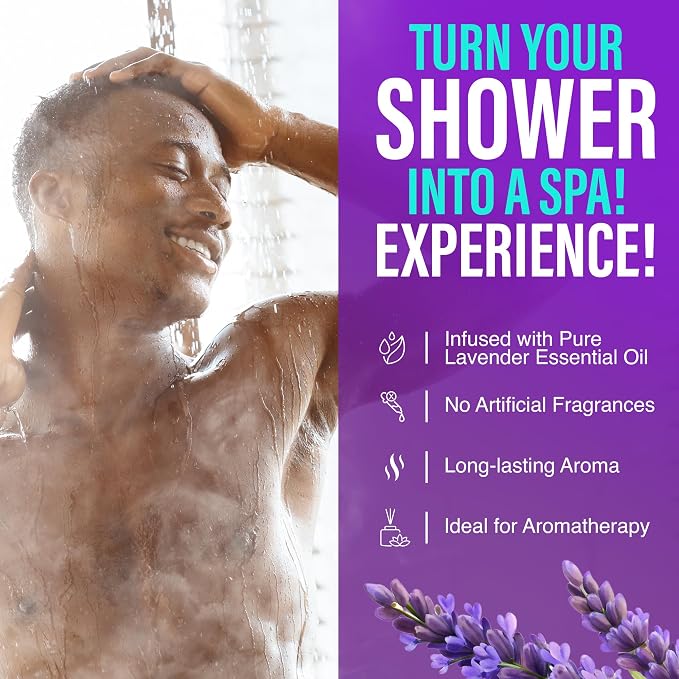 GuruNanda Lavender Vapor Shower Tablets, Clean-Dissolving Aromatherapy Shower - Image 2