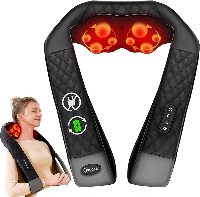 KNQZE Shiatsu Cordless Neck and Back Massager by KNQZE