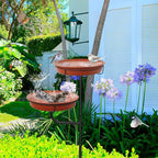 Freestanding Birdbaths Bowl Outdoor, Standing Garden Bird Bath Bird Feeder & - Image 6