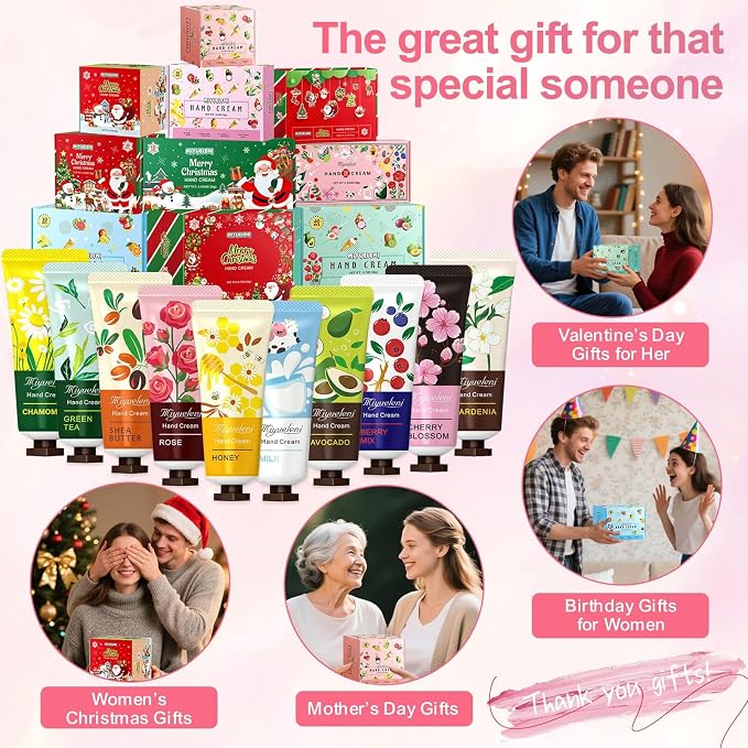 10 Pack Hand Cream Gift Set, Mothers Day Gifts, Moisturizing Hand Lotion Travel - Image 4