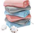 Genovega 6 Packs Oversized Turkish Beach Bath Towel Set Bulk 74"x38" Extra by genovega