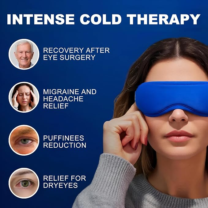 Contoured Ice Eye Mask for Puffy Eyes: Gel Cold Compress for Dark Circles - Image 2