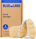 BLUELAND Scrub Sponge, Dual-Sided Dish Loofah, Plastic-Free, Plant-Based by BLUELAND