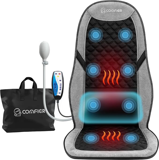 COMFIER Back Massager with Heat, Massage Chair Mat with Adjustable Lumbar by COMFIER