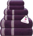 CASA COPENHAGEN Solitaire 6Pcs 100% Egyptian Cotton Large Designer Towels Gift by CASACOPENHAGEN