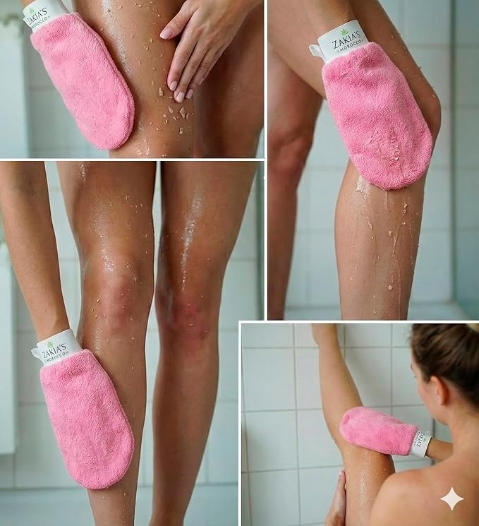 Original Kessa Exfoliating Glove -Value Pack -Pink -Microdermabrasion At Home - Image 9