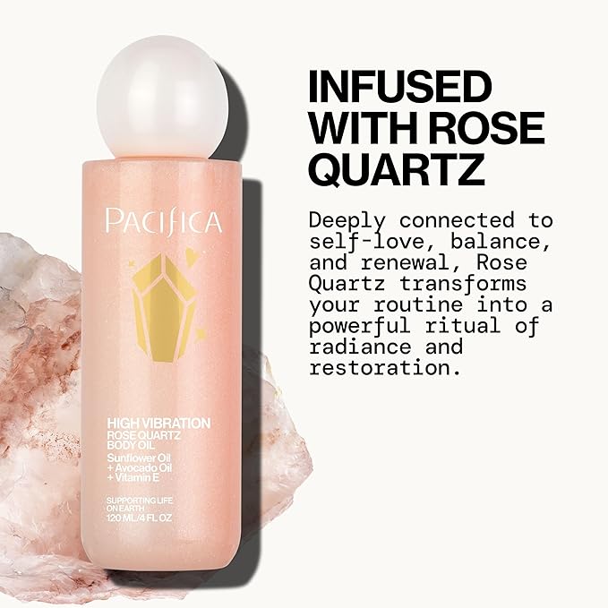Pacifica Rose Quartz Body Oil – High Vibration Hydrating Body Oil - Image 3