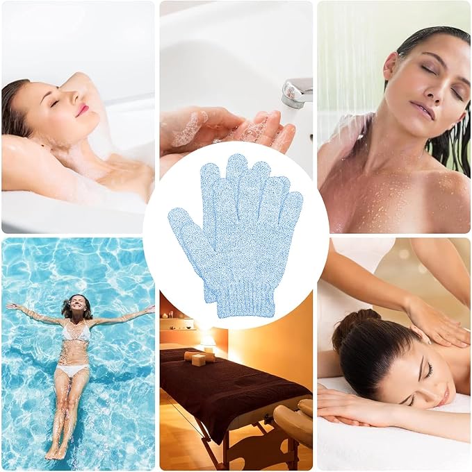 4 Pairs Bath Gloves, Exfoliating Body Scrub Mitts - Image 6