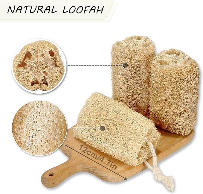 Organic Natural Loofah Sponges 4.7'' Luffa Spa - Image 2