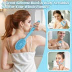 Silicone Back/Body/Face Scrubber & Soft Bath Glove Set 4PCS, Gentle Exfoliating - Image 8