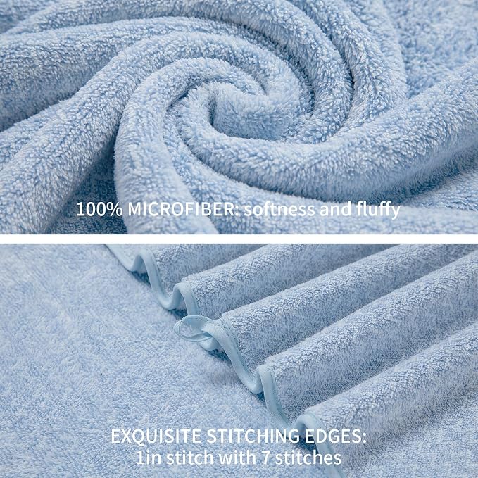 Ultra Soft Bath Towel Set, 12 Piece Family Bathroom Towels Set - Image 4