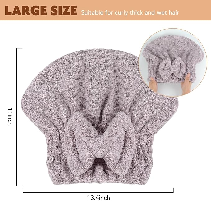 SUNLAND Large Microfiber Hair Drying Caps - Image 2