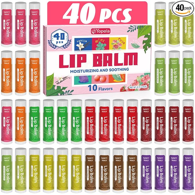 40 Pack Natural Lip Balm Bulk by yopela