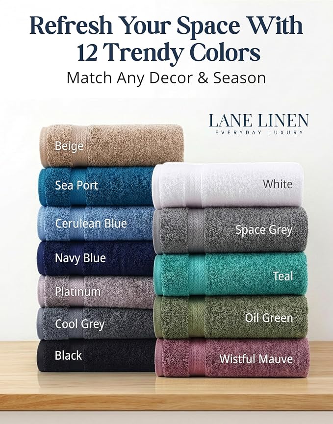 LANE LINEN Luxury Cotton Bath Towel Pack of 16 - Image 9