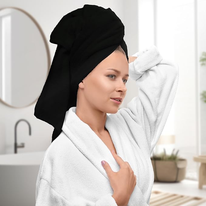 Avalon Towels Black Bath Towels Set of 4 pcs, 100% Cotton Towel Absorbent and - Image 2