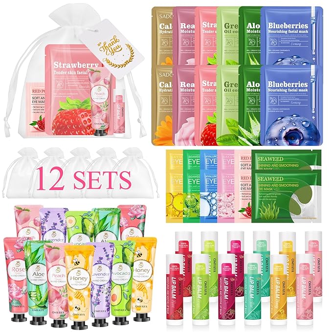 72 Pcs Bulk Gifts For Women, Bulk Facial Mask, Lip Balms, Hand Creams & Under by LFENYIGI