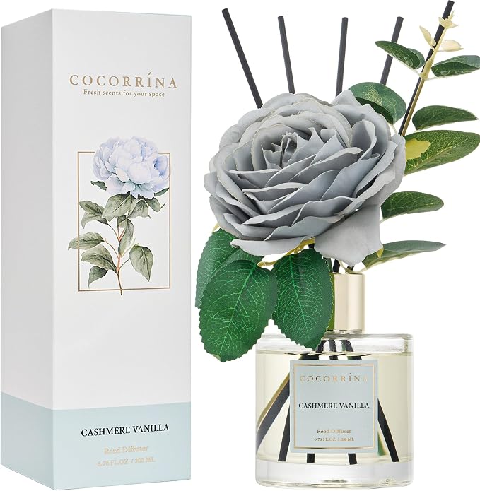 Cocorina Reed Diffuser Set, Flower Reed Diffuser Cashmere Vanilla, Scented by COCORR%C3%8DNA