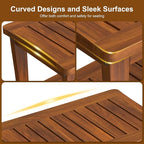 Large Teak Wood Shower Bench Stool - Image 8