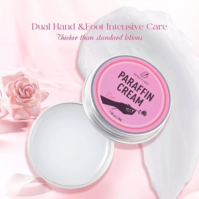 Cold Paraffin Wax Cream for Hands and Feet, Shea Butter Cuticle Balm, Rose - Image 2