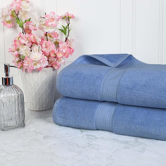 SUPERIOR Egyptian Cotton Pile Bath Sheet Set of 2, Ultra Soft Luxury Towels by SUPERIOR
